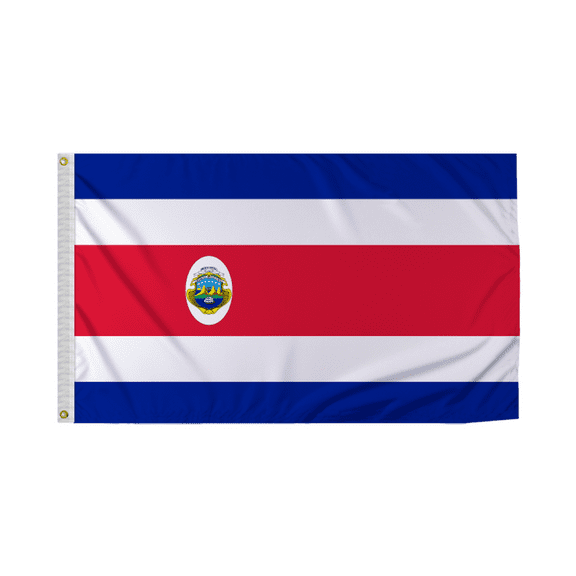 Promopatriot Costa Rica with Seal Country Flag 3x5 Ft Outdoor Nylon Double Stitched Edges Canvas Header Brass Grommets 3'x5' Costa Rica with Seal