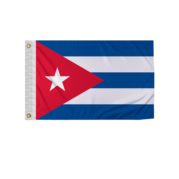 Promopatriot Cuba 12x18 inch Boat Flag 200D Nylon Double Stitched Canvas Header Brass Grommets Fade Resistant & Vivid Color