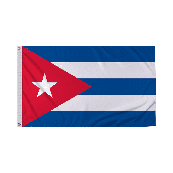 Promopatriot Cuba National Flag 3x5 ft Polyester Double Stitched Edges Polyester Header Metal Grommets Fade Resistant & Vivid Colors Indoor