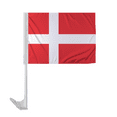 thumbnail image 1 of Promopatriot Denmark Car National Flag 12x16 inch Economy Polyester Fabric Double Stitched 17" Plastic Flexible Pole, 1 of 1