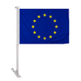 thumbnail image 1 of Promopatriot Double Sided EU Car Flag 10.5x15 inch Premium Super Knit Polyester Fabric Double Stitched 19" Plastic Unbreakable Stiff Pole, 1 of 1