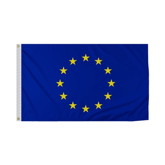 Promopatriot EU Country Flag 4x6 Ft Outdoor Nylon Double Stitched Edges Canvas Header Brass Grommets Fade Resistant & Vivid Colors