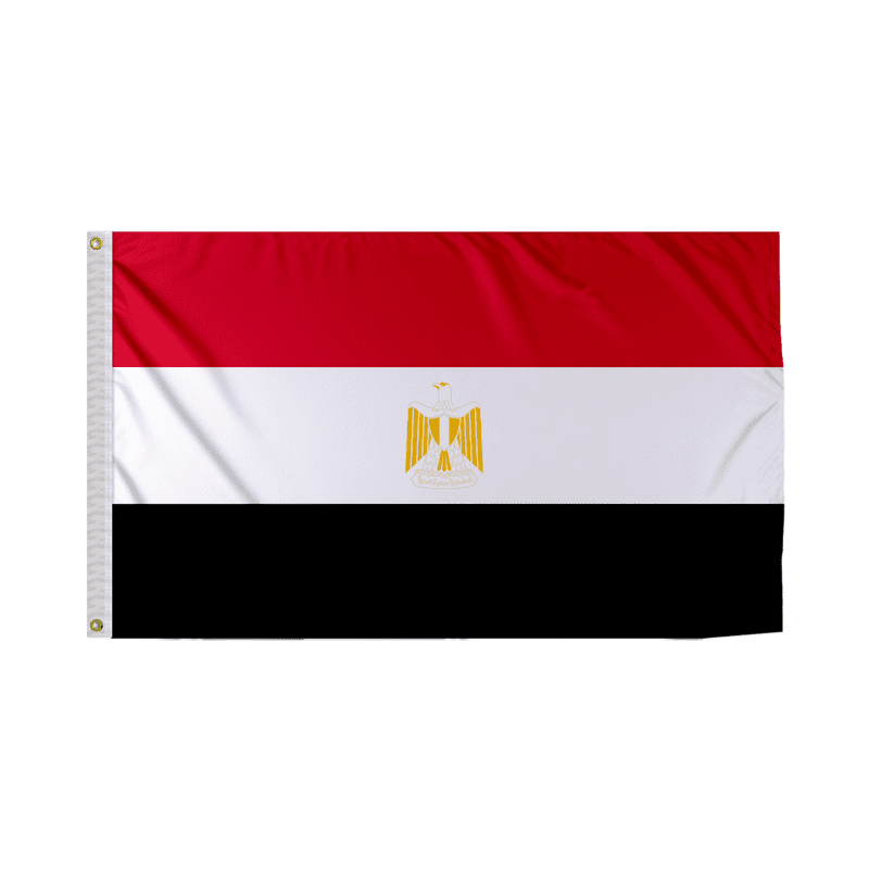 Promopatriot Egypt National Flag 3x5 ft Polyester Double Stitched Edges Polyester Header Metal Grommets Fade Resistant & Vivid Colors Indoor