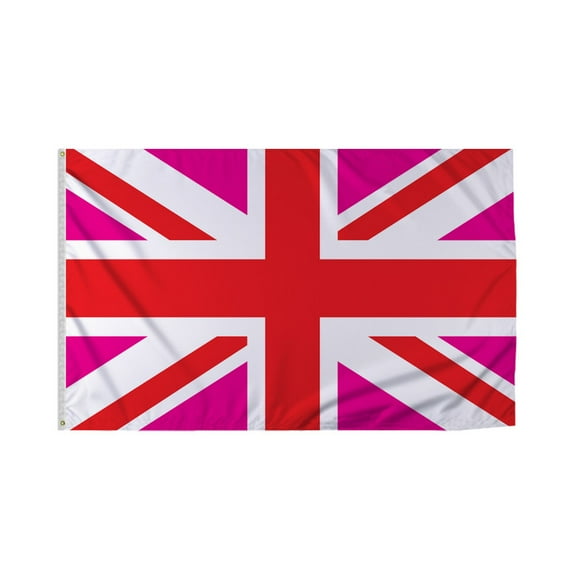 Promopatriot England Pink Pride Flag 5x8 Ft Printed 200D Nylon Brass Grommets Stitched Edges Fade Proof Sharp Colors Indoor/Outdoor Pride flag