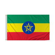 Promopatriot Ethiopia National Flag 3x5 ft Polyester Double Stitched Edges Polyester Header Metal Grommets Fade Resistant & Vivid Colors Indoor