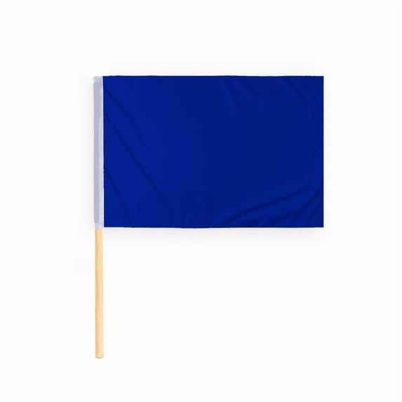 Promopatriot Faster Motorcycle Racing Stick Flag 30x30 inch - Mounted on 36 inch Natural Wood Pole - 200D Nylon - Dark Blue Large Bike Racing Flag