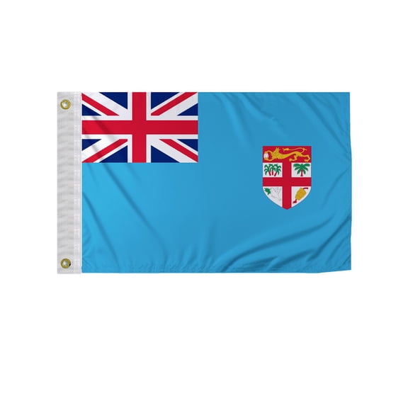 Promopatriot Fiji 12x18 inch Boat Flag 200D Nylon Double Stitched Canvas Header Brass Grommets Fade Resistant & Vivid Color