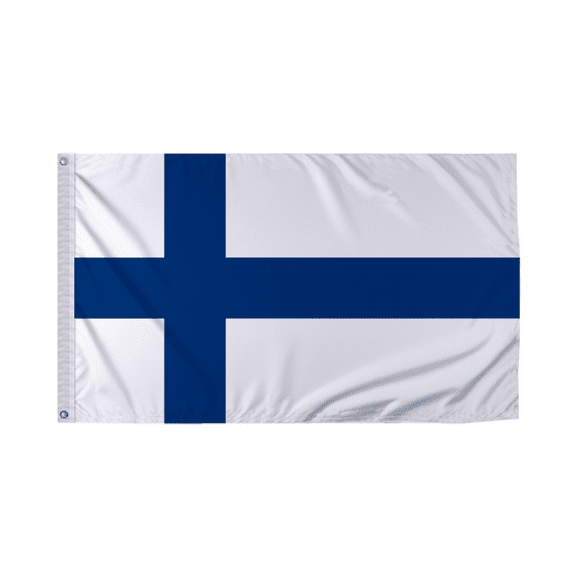 Promopatriot Finland Country Flag 3x5 Ft Outdoor Nylon Double Stitched Edges Canvas Header Brass Grommets 3'x5' Finland