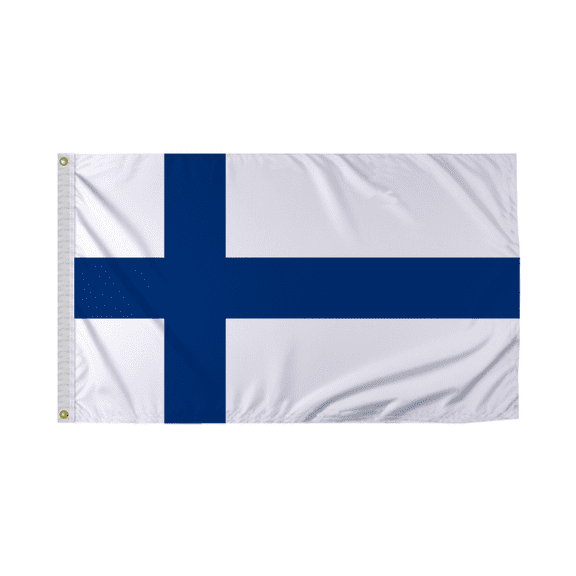 Promopatriot Finland Country Flag 4x6 Ft Outdoor Nylon Double Stitched Edges Canvas Header Brass Grommets Fade Resistant & Vivid Colors