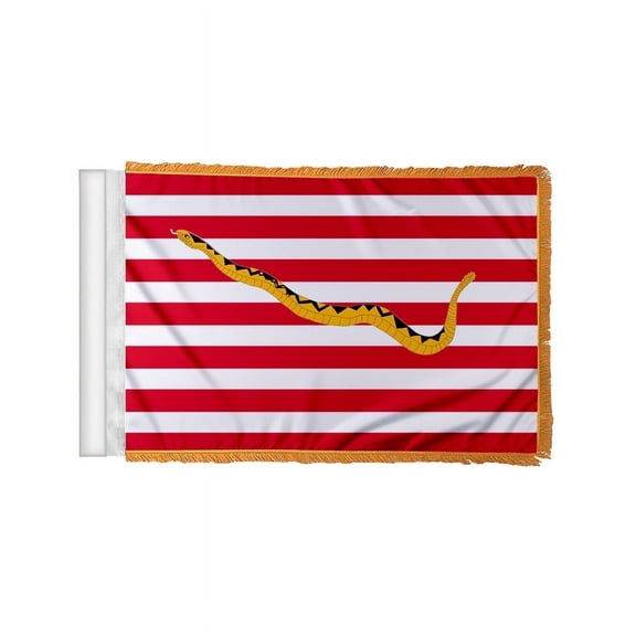 Promopatriot First Navy Jack Car Antenna Flag 4" x 6" with Gold Fringe Polyester and Mounting Clip