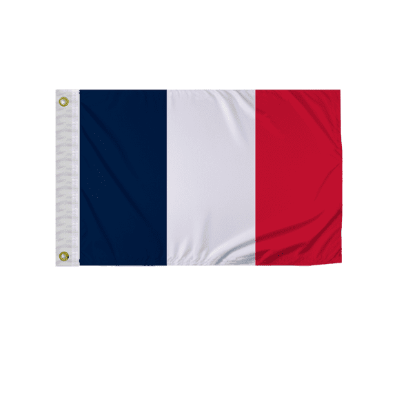 Promopatriot France 12x18 inch Boat Flag 200D Nylon Double Stitched Canvas Header Brass Grommets Fade Resistant & Vivid Color