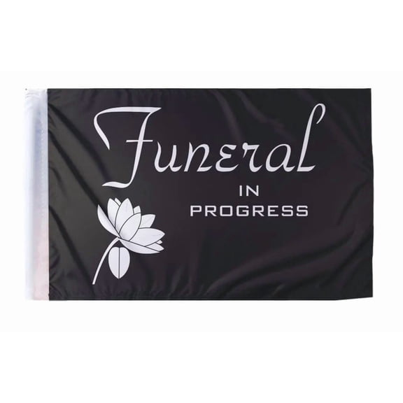Promopatriot Funeral in Progress Motorcycle Flag 6x9 Inch – Polyester with Stitched Edges
