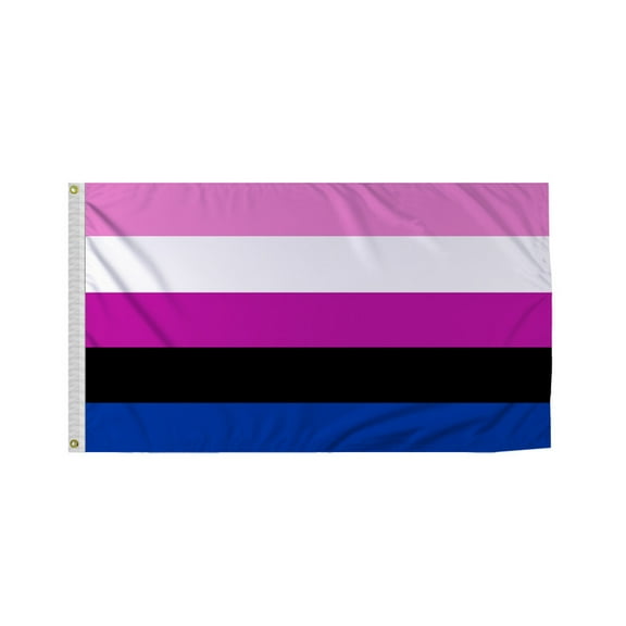 Promopatriot Gender Fluid Pride Flag 2x3 Ft Printed 200D Nylon Brass Grommets Fade Proof Sharp Colors