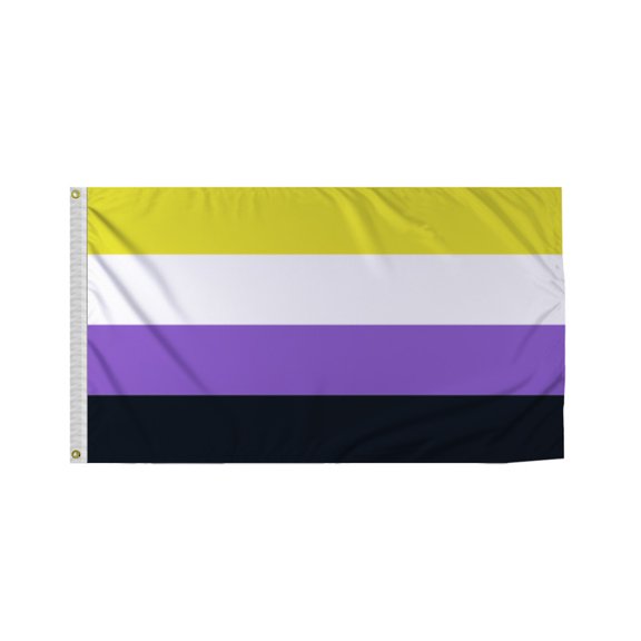 Promopatriot Gender Non-Binary Pride Boat Nautical Flag 12x18 Inch Printed 200D Nylon - Brass Grommets Fade Proof Vivid Colors