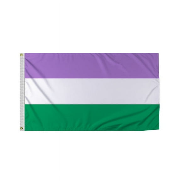 Promopatriot Genderqueer Pride Flag 3x5 Ft Printed 200D Nylon Brass Grommets Stitched Edges Fade Proof Sharp Colors - Pride Lgbtq Flag 3x5 Fts
