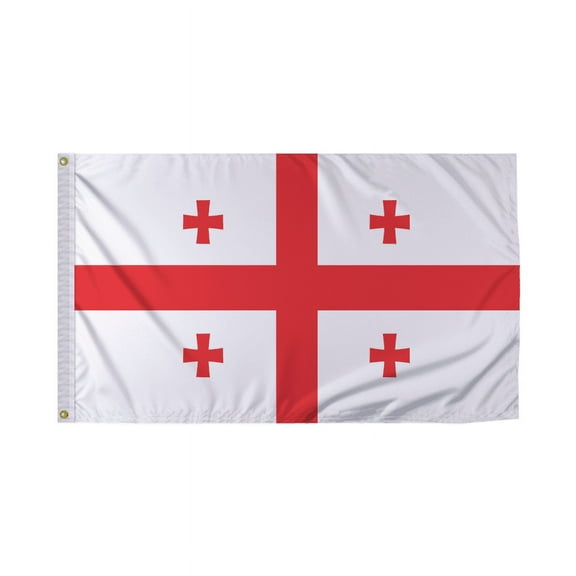 Promopatriot Georgia Country Flag 3x5 Ft Outdoor Nylon Double Stitched Edges Canvas Header Brass Grommets 3'x5' Georgia