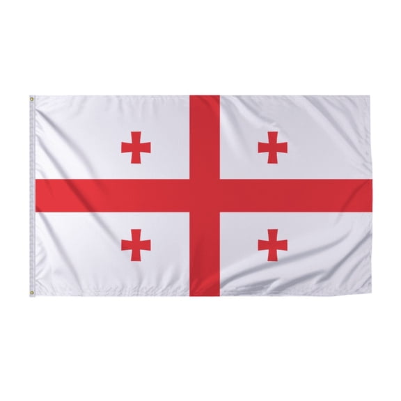 Promopatriot Georgia Country Flag 6x10 Ft Outdoor Nylon Double Stitched Edges Canvas Header Brass Grommets Fade Resistant & Vivid Colors