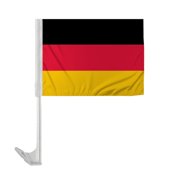 Promopatriot Germany Car National Flag 12x16 inch Economy Polyester Fabric Double Stitched 17" Plastic Flexible Pole