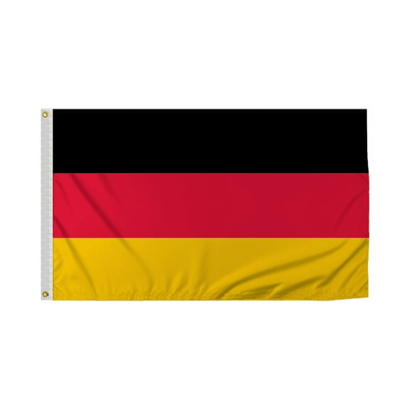Promopatriot Germany National Flag 3x5 ft Polyester Double Stitched Edges Polyester Header Metal Grommets Fade Resistant & Vivid Colors Indoor