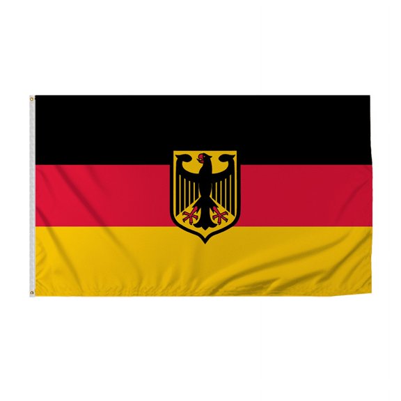 Promopatriot Germany with Seal Country Flag 8x12 ft - 200D Nylon - Rope Thimble & 1 Brass Grommet - Fade Proof Outdoor Long Lasting All Weather Flag