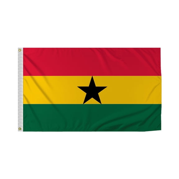 Promopatriot Ghana Country Flag 4x6 Ft Outdoor Nylon Double Stitched Edges Canvas Header Brass Grommets Fade Resistant & Vivid Colors