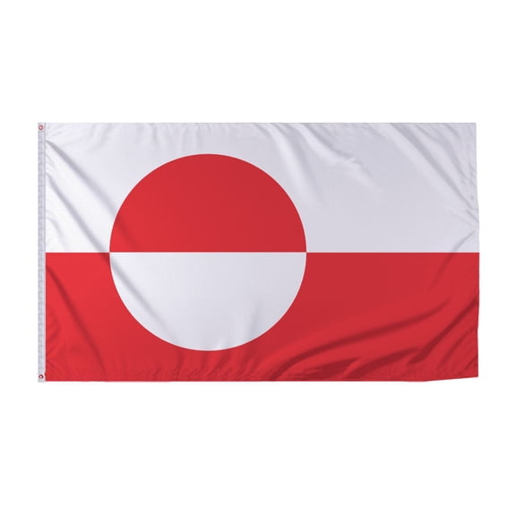 Promopatriot Greenland Country Flag 8x12 ft - 200D Nylon - Rope Thimble & 1 Brass Grommet - Fade Proof Outdoor Long Lasting All Weather Flag