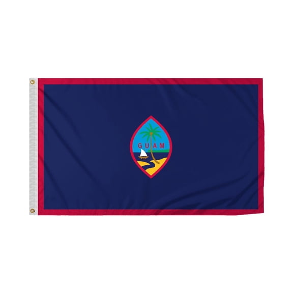 Promopatriot Guam National Flag 3x5 ft Polyester Double Stitched Edges Polyester Header Metal Grommets Fade Resistant & Vivid Colors Indoor