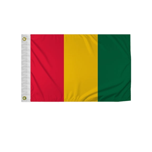 Promopatriot Guinea 12x18 inch Boat Flag 200D Nylon Double Stitched Canvas Header Brass Grommets Fade Resistant & Vivid Color