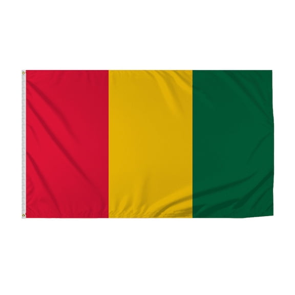 Promopatriot Guinea Country Flag 6x10 Ft Outdoor Nylon Double Stitched Edges Canvas Header Brass Grommets Fade Resistant & Vivid Colors