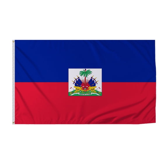 Promopatriot Haiti with Seal Country Flag 8x12 ft - 200D Nylon - Rope Thimble & 1 Brass Grommet - Fade Proof Outdoor Long Lasting All Weather Flag