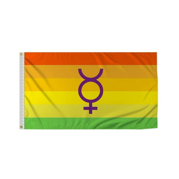 Promopatriot Hermaphrodite Pride Flag 3x5 Ft Printed 200D Nylon Brass Grommets Stitched Edges Fade Proof Sharp Colors - Pride Lgbtq Flag 3x5 Fts