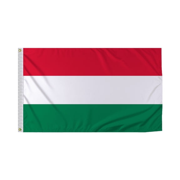 Promopatriot Hungary National Flag 3x5 ft Polyester Double Stitched Edges Polyester Header Metal Grommets Fade Resistant & Vivid Colors Indoor
