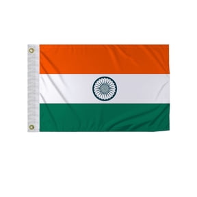 Promopatriot India 12x18 inch Boat Flag 200D Nylon Double Stitched Canvas Header Brass Grommets Fade Resistant & Vivid Color