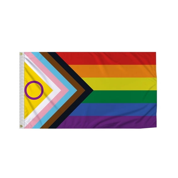 Promopatriot Intersex Inclusive Pride Boat Nautical Flag 12x18 Inch Printed 200D Nylon - Brass Grommets Fade Proof Vivid Colors