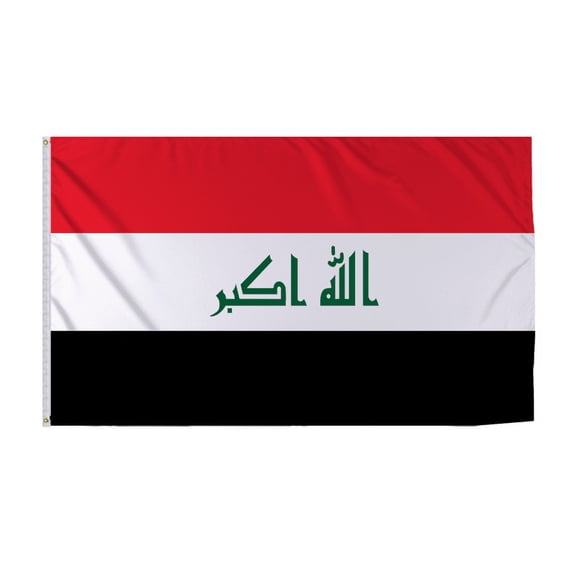 Promopatriot Iraq New Country Flag 6x10 Ft Outdoor Nylon Double Stitched Edges Canvas Header Brass Grommets Fade Resistant & Vivid Colors