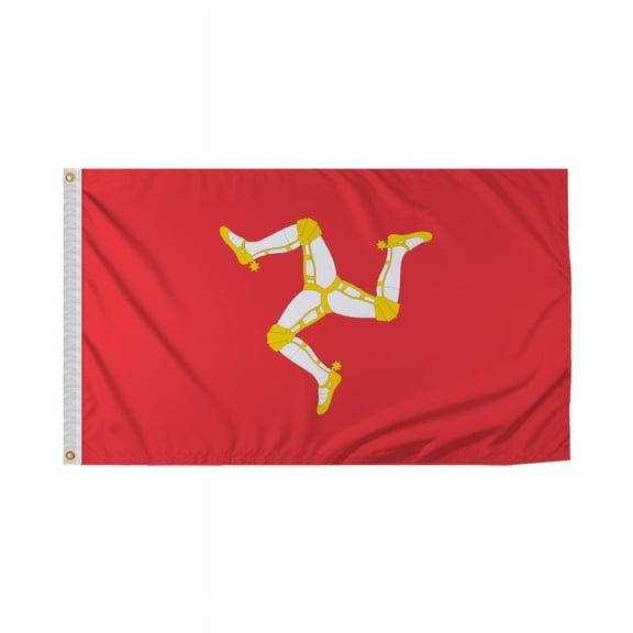 Promopatriot Isle of Man Country Flag 3x5 Ft Outdoor Nylon Double Stitched Edges Canvas Header Brass Grommets 3'x5' Isle of Man