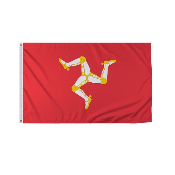 Promopatriot Isle of Man Country Flag 5x8 Ft Outdoor Nylon Double Stitched Edges Canvas Header Brass Grommets Fade Resistant & Vivid Colors