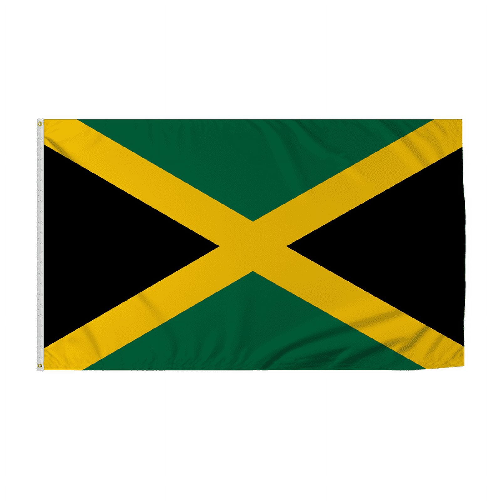 Promopatriot Jamaica Country Flag 8x12 ft - 200D Nylon - Rope Thimble & 1 Brass Grommet - Fade Proof Outdoor Long Lasting All Weather Flag