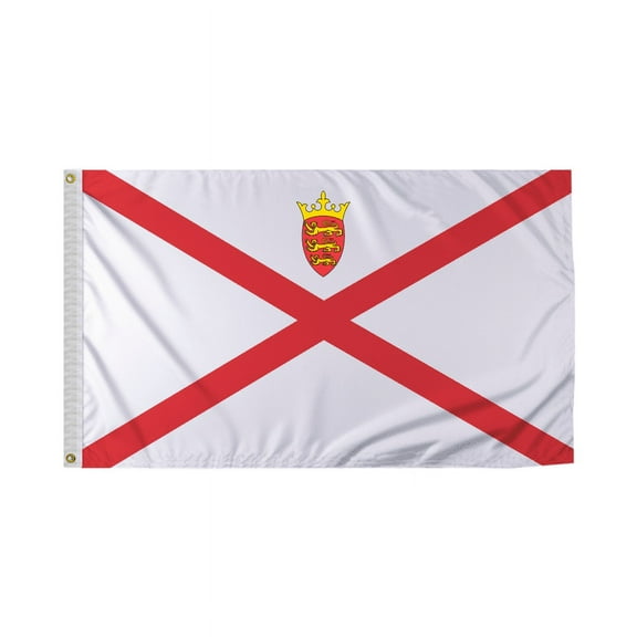 Promopatriot Jersey Country Flag 3x5 Ft Outdoor Nylon Double Stitched Edges Canvas Header Brass Grommets 3'x5' Jersey