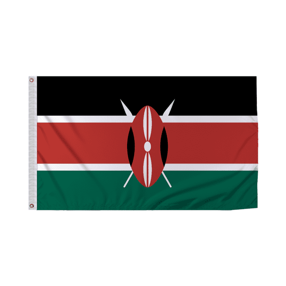 Promopatriot Kenya National Flag 3x5 ft Polyester Double Stitched Edges Polyester Header Metal Grommets Fade Resistant & Vivid Colors Indoor