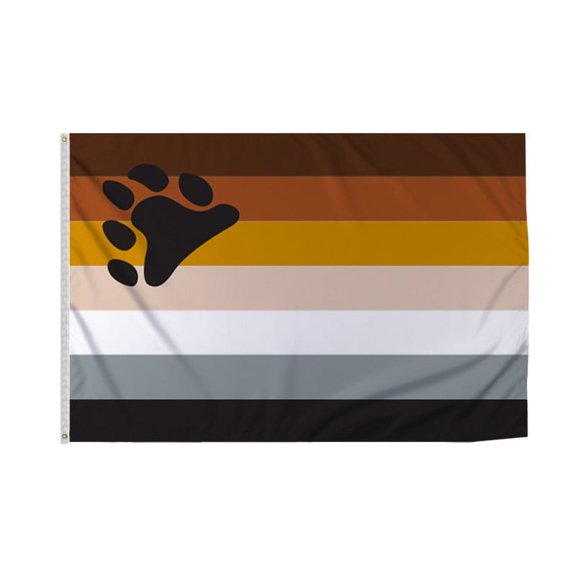 Promopatriot Large Bear Pride Flag 8x12 Ft Printed 200D Nylon Rope Thimble Brass Grommet Stitched Edges Fade Proof Sharp Colors - Large Size Outdoor Pride flag