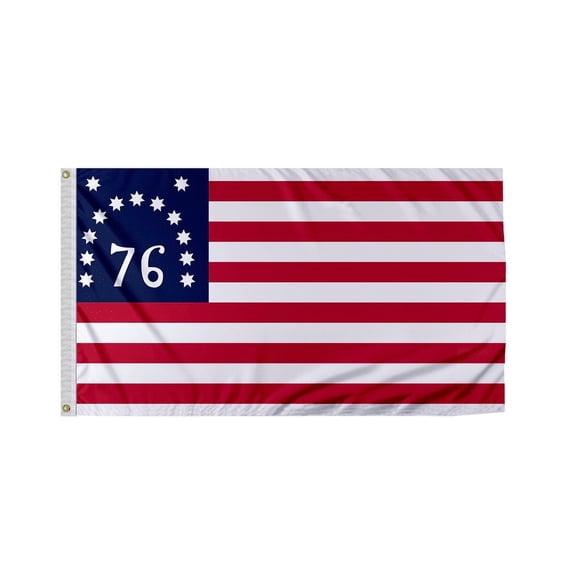 Promopatriot Large Bennington 76 Flag 4' x 6' Nylon with Brass Grommets UV Fade Resistant Stitched Hem