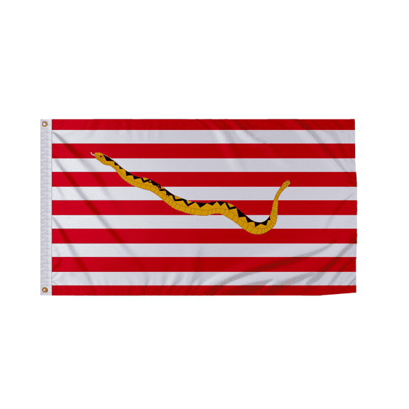 Promopatriot Large First Navy Jack Historic Flag 5x8 ft Nylon 6 Needle Lock Stitched Fly Hem Never Rust Brass Grommets, Don't Tread on Me Rattlesnake US Naval Ensign Ship House Banner