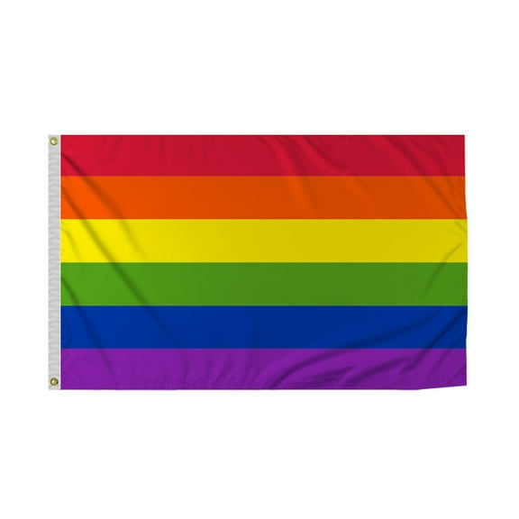 Promopatriot Large Rainbow Pride Flag 10x15 Ft Printed 200D Nylon Rope Thimble Brass Grommet Stitched Edges Fade Proof Sharp Colors - Big Size Pride flag