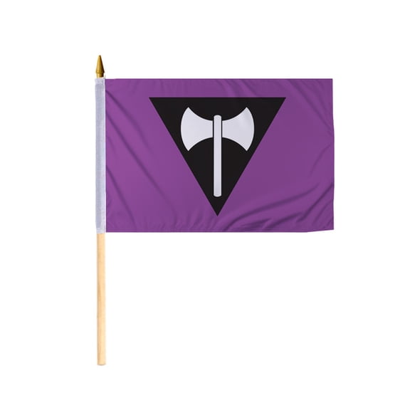 Promopatriot Lesbian Pride Stick Flag 12x18 inch Stick Flag Sewn Edges Fade Resistant Polyester Handheld 24" Wood Stick Flag