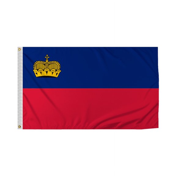 Promopatriot Liechtenstein National Flag 3x5 ft Polyester Double Stitched Edges Polyester Header Metal Grommets Fade Resistant & Vivid Colors Indoor
