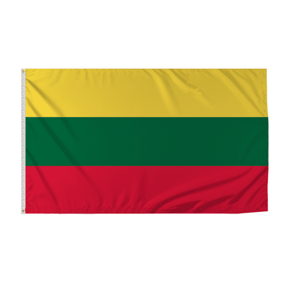 Promopatriot Lithuania Country Flag 8x12 ft - 200D Nylon - Rope Thimble & 1 Brass Grommet - Fade Proof Outdoor Long Lasting All Weather Flag