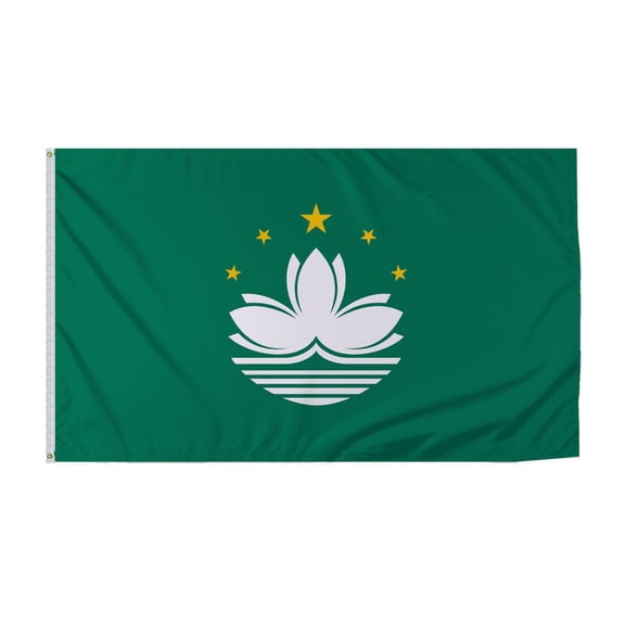 Promopatriot Macao Country Flag 6x10 Ft Outdoor Nylon Double Stitched Edges Canvas Header Brass Grommets Fade Resistant & Vivid Colors