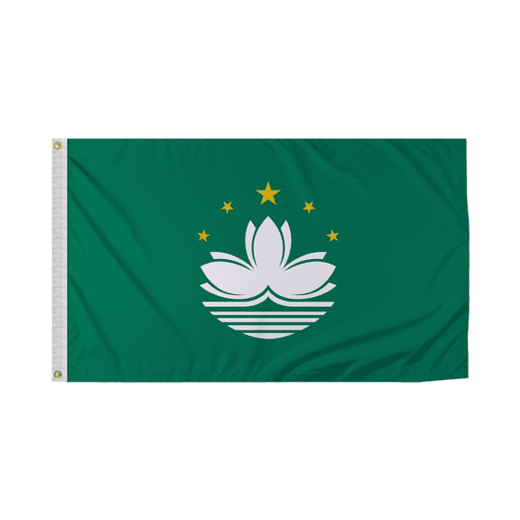 Promopatriot Macao National Flag 3x5 ft Polyester Double Stitched Edges Polyester Header Metal Grommets Fade Resistant & Vivid Colors Indoor