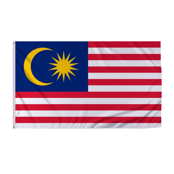 Promopatriot Malaysia Country Flag 6x10 Ft Outdoor Nylon Double Stitched Edges Canvas Header Brass Grommets Fade Resistant & Vivid Colors